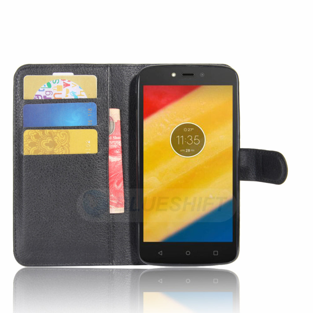 Moto C Pu Wallet Case [Black]