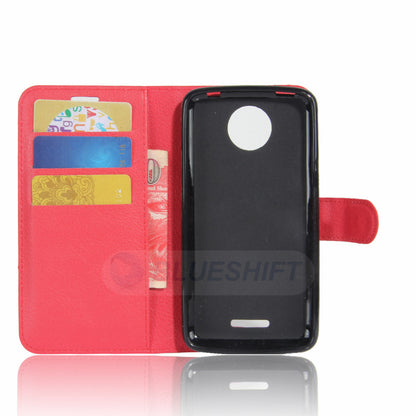Moto C Pu Wallet Case [Red]