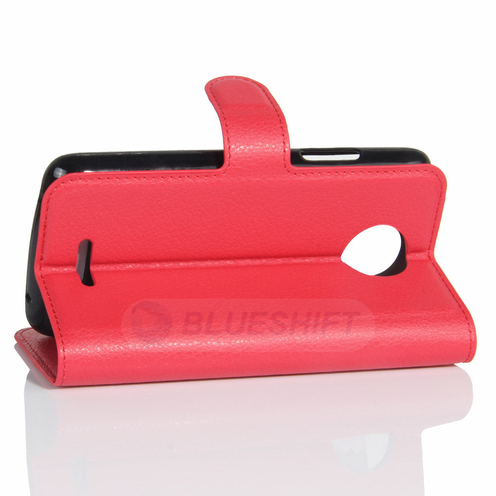 Moto C Pu Wallet Case [Red]