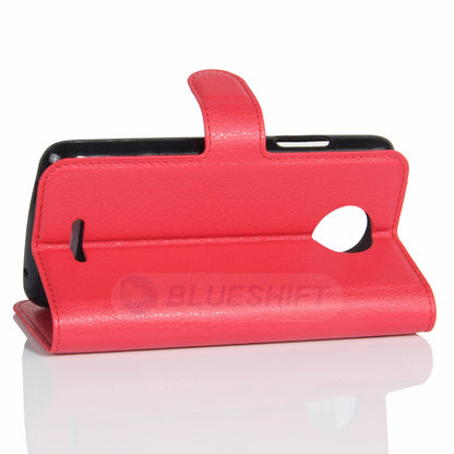 Moto C Pu Wallet Case [Red]