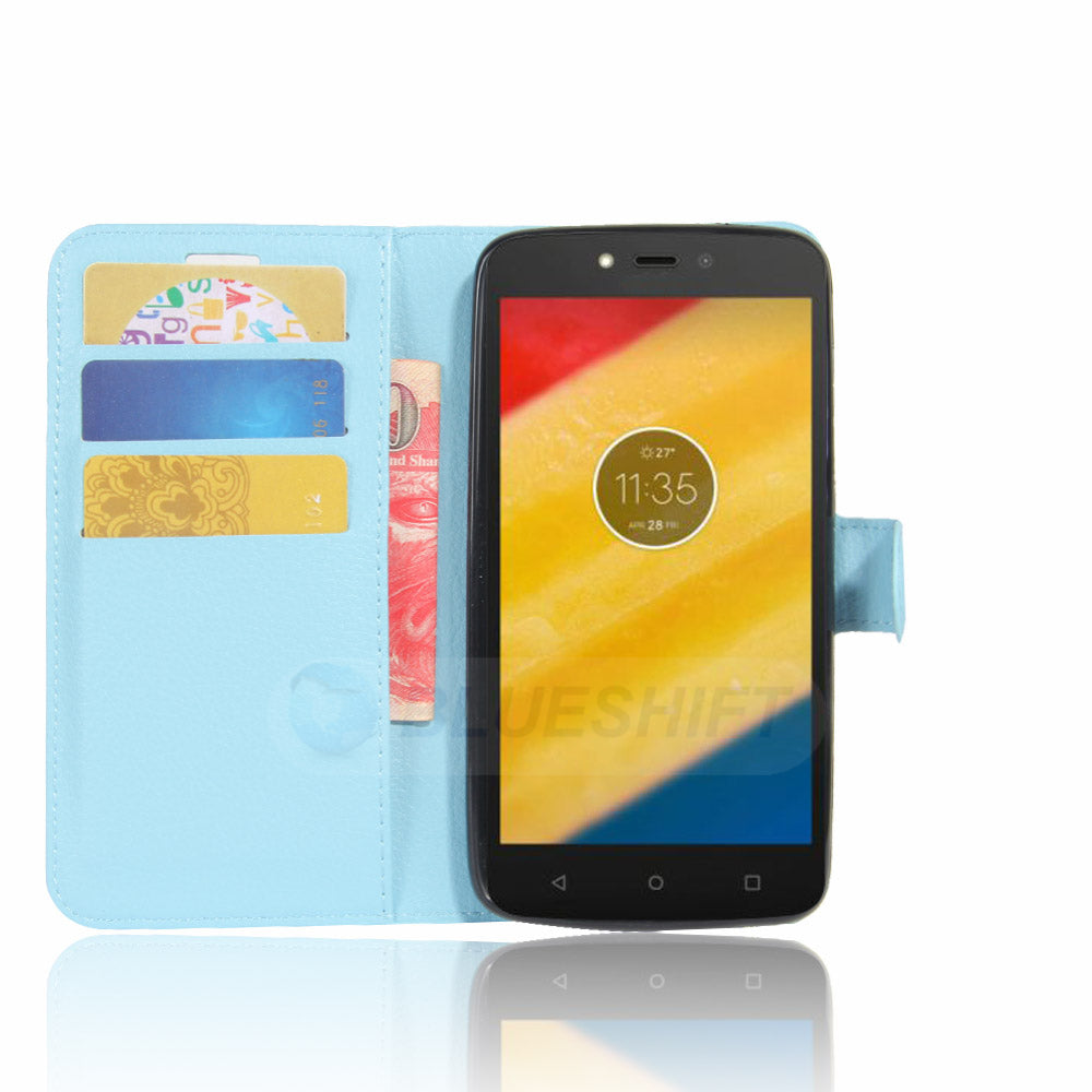 Moto C Pu Wallet Case [Lightblue]