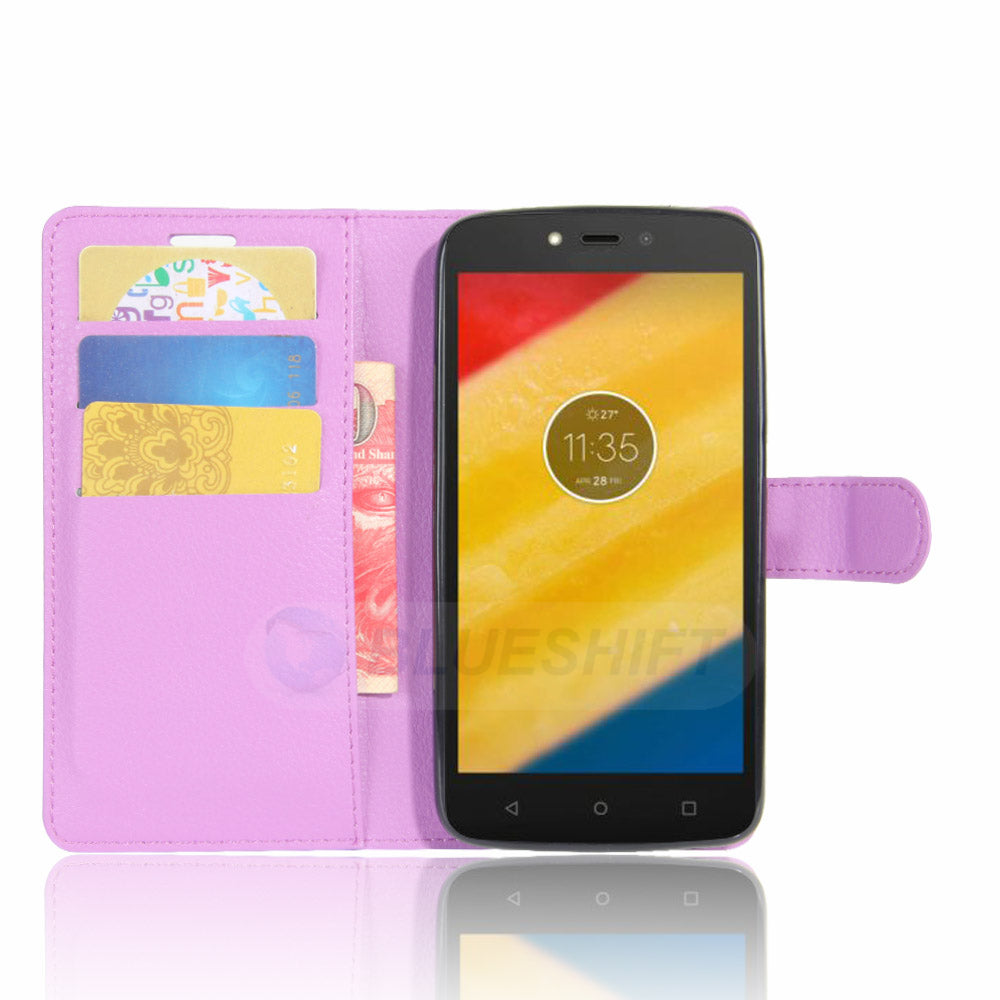 Moto C Pu Wallet Case [Purple]