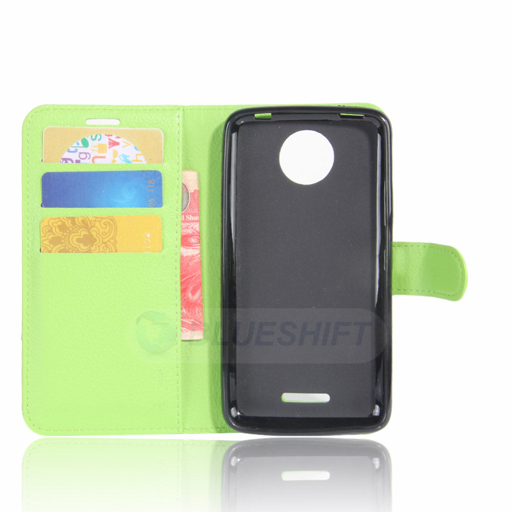 Moto C Pu Wallet Case [Green]