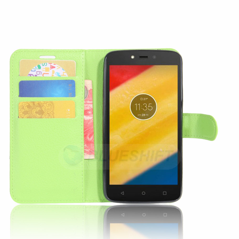 Moto C Pu Wallet Case [Green]
