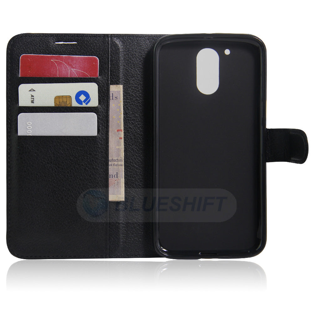 Moto G4/G4Plus Pu Wallet Case [Black]