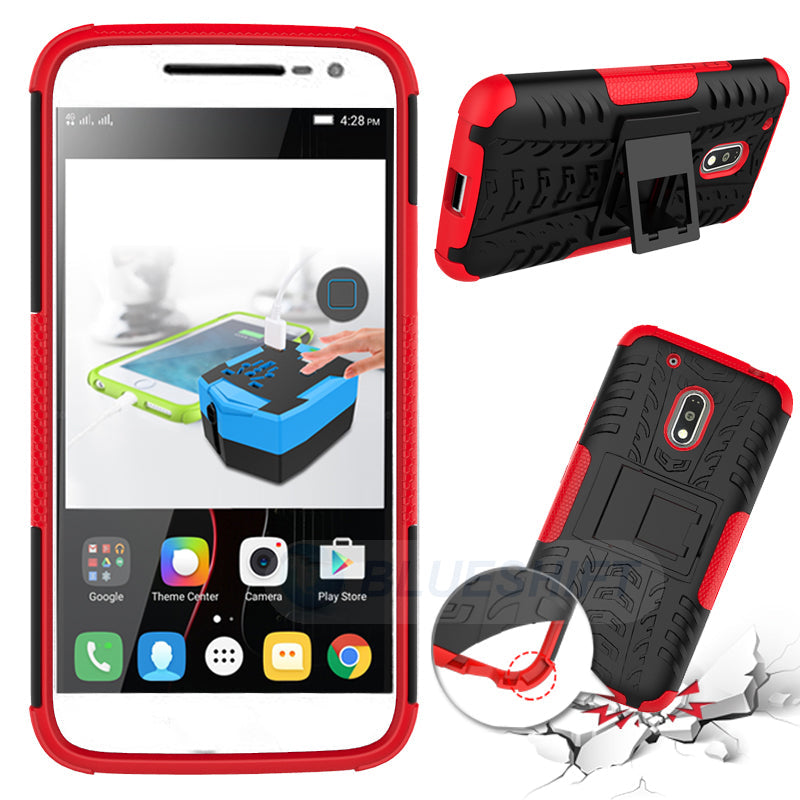 Moto G4 Play Heavy Duty Case Red
