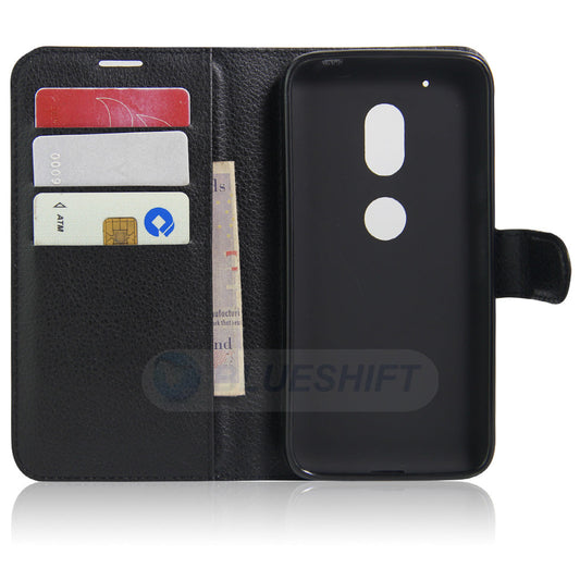Moto G4 Play Pu Wallet Case [Black]