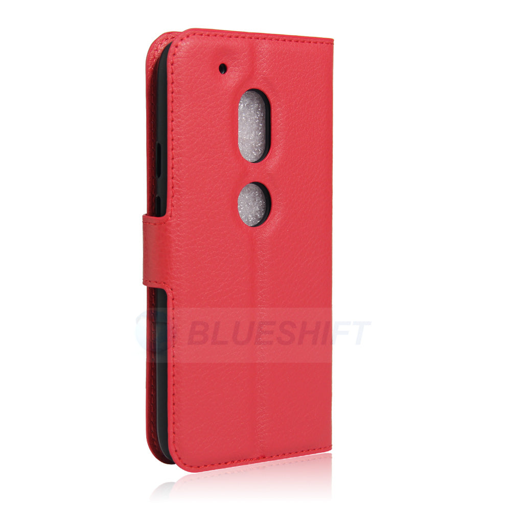 Moto G4 Play Pu Wallet Case [Red]