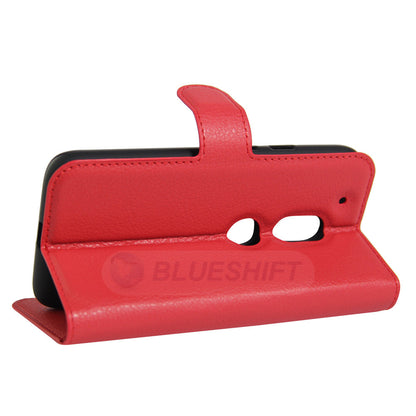 Moto G4 Play Pu Wallet Case [Red]