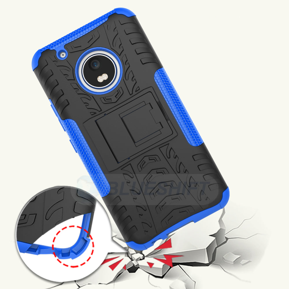 Moto G5 Plus Heavy Duty Case Blue