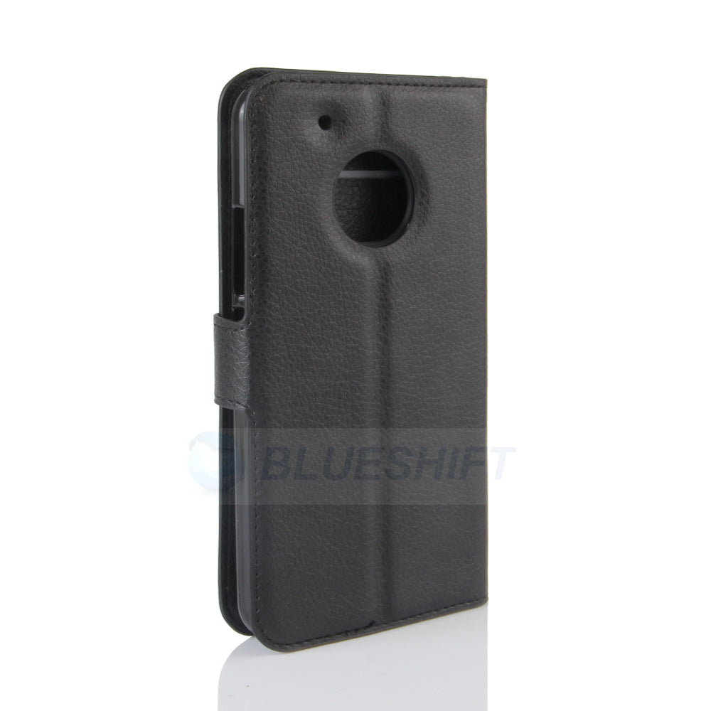 Moto G5 Plus Pu Wallet Case [Black]