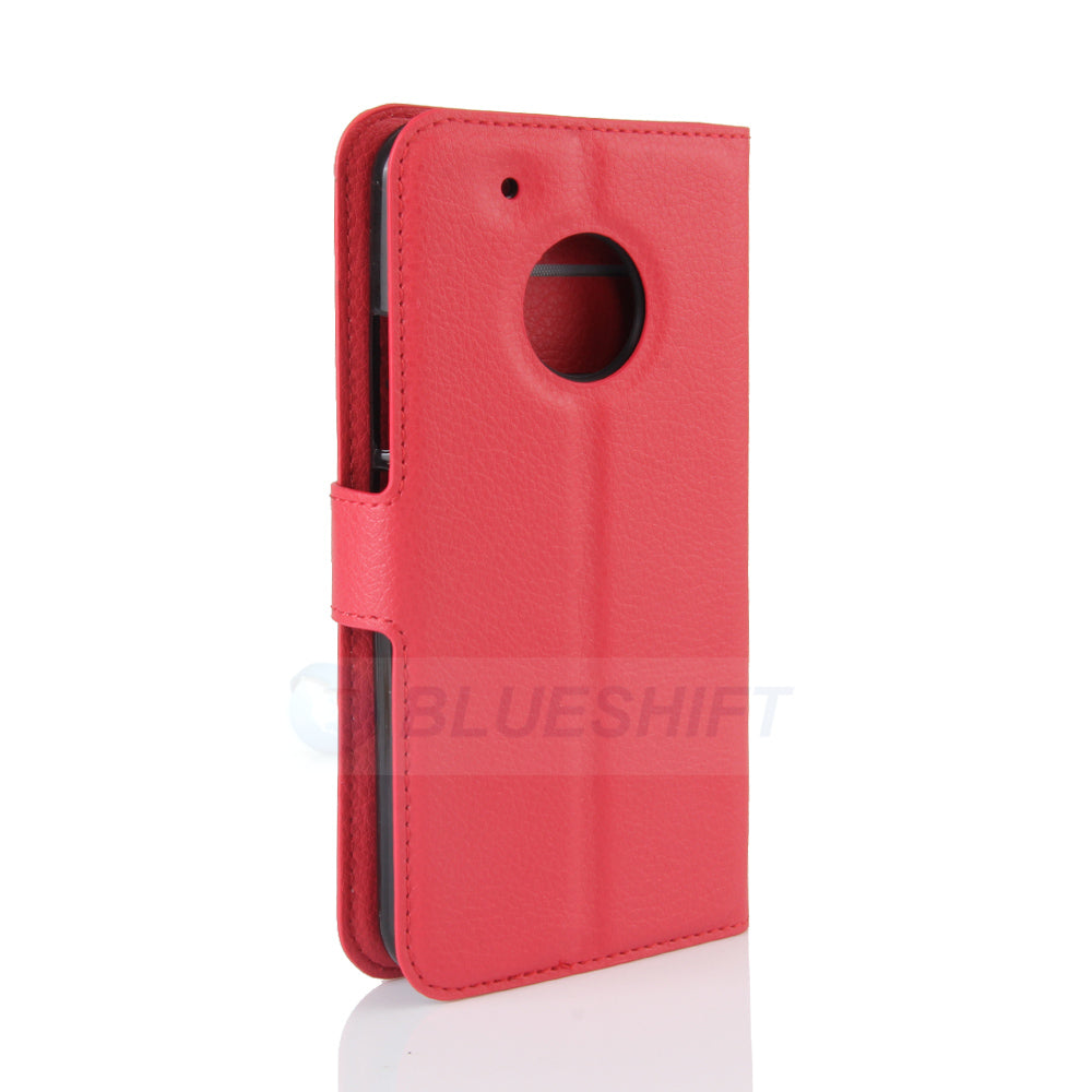 Moto G5 Plus Pu Wallet Case [Red]
