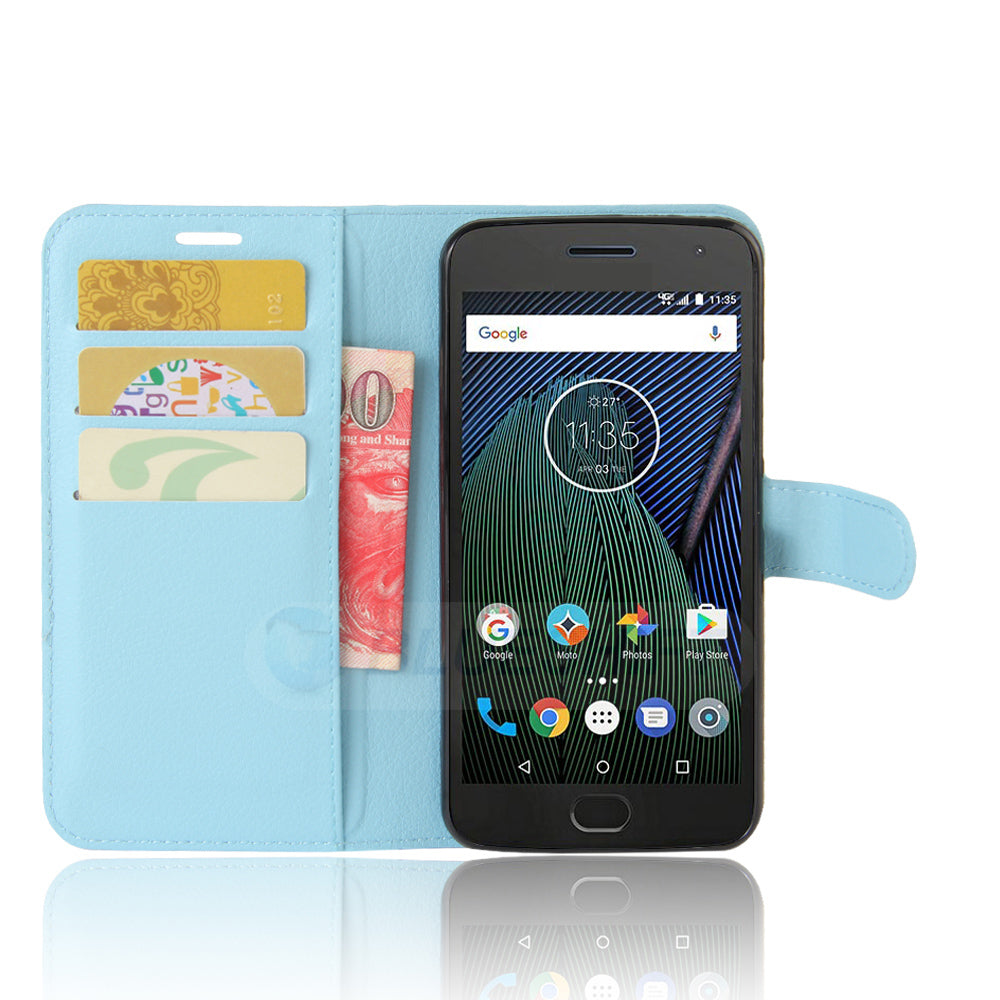 Moto G5 Plus Pu Wallet Case [Lightblue]