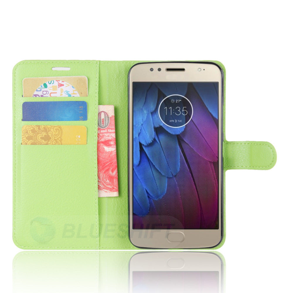 Moto G5S Pu Wallet Case [Green]