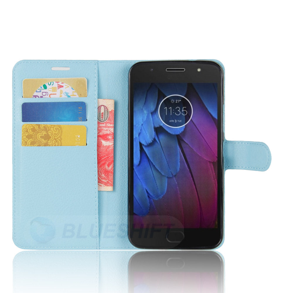 Moto G5S Plus Pu Wallet Case [Lightblue]