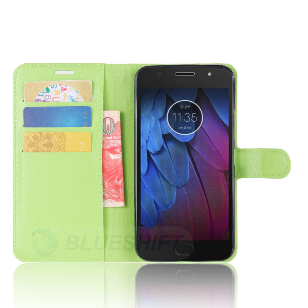 Moto G5S Plus Pu Wallet Case [Green]