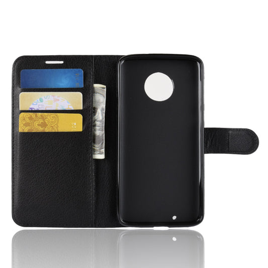 Moto G6 Pu Wallet Case [Black]