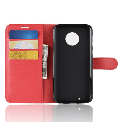 Moto G6 Pu Wallet Case [Red]