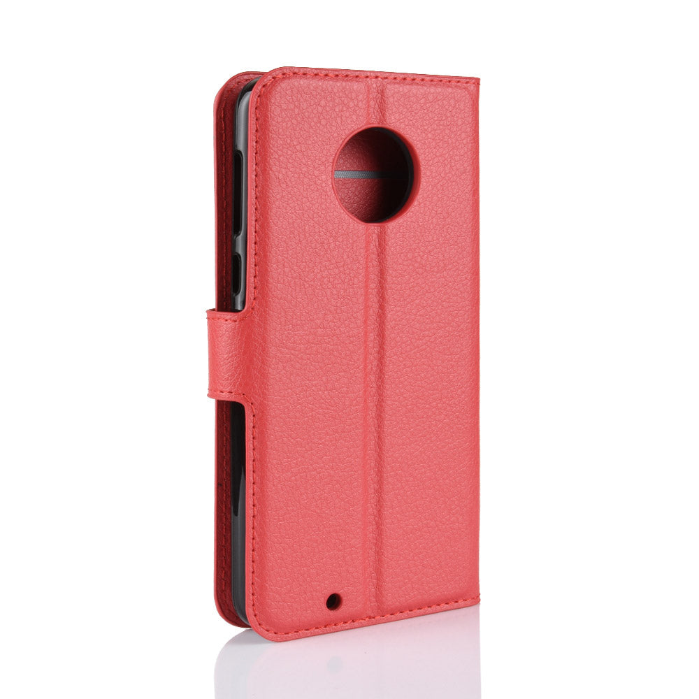 Moto G6 Pu Wallet Case [Red]