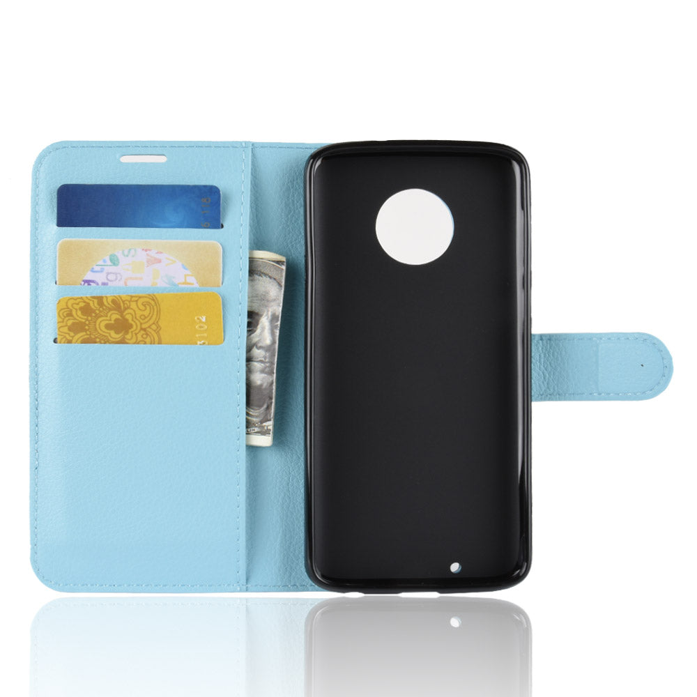 Moto G6 Pu Wallet Case [Lightblue]
