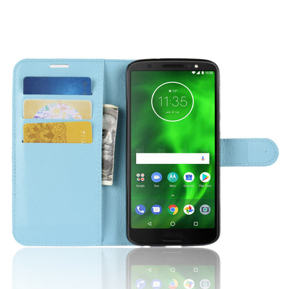 Moto G6 Pu Wallet Case [Lightblue]