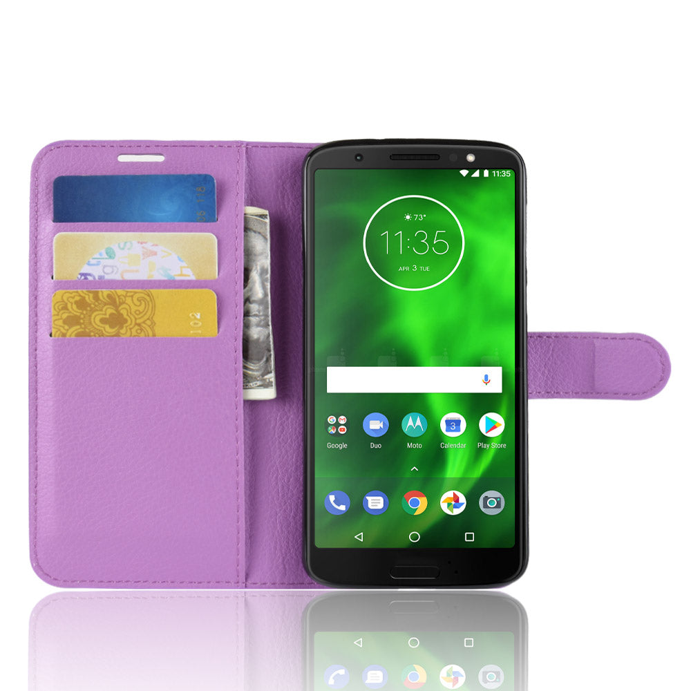 Moto G6 Pu Wallet Case [Purple]
