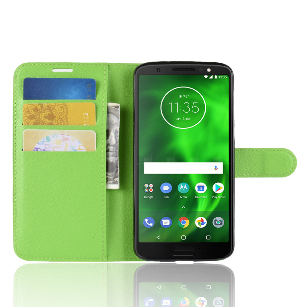 Moto G6 Pu Wallet Case [Green]