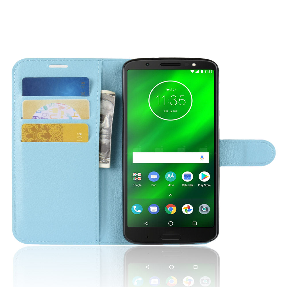 Moto G6 Plus Pu Wallet Case [Lightblue]
