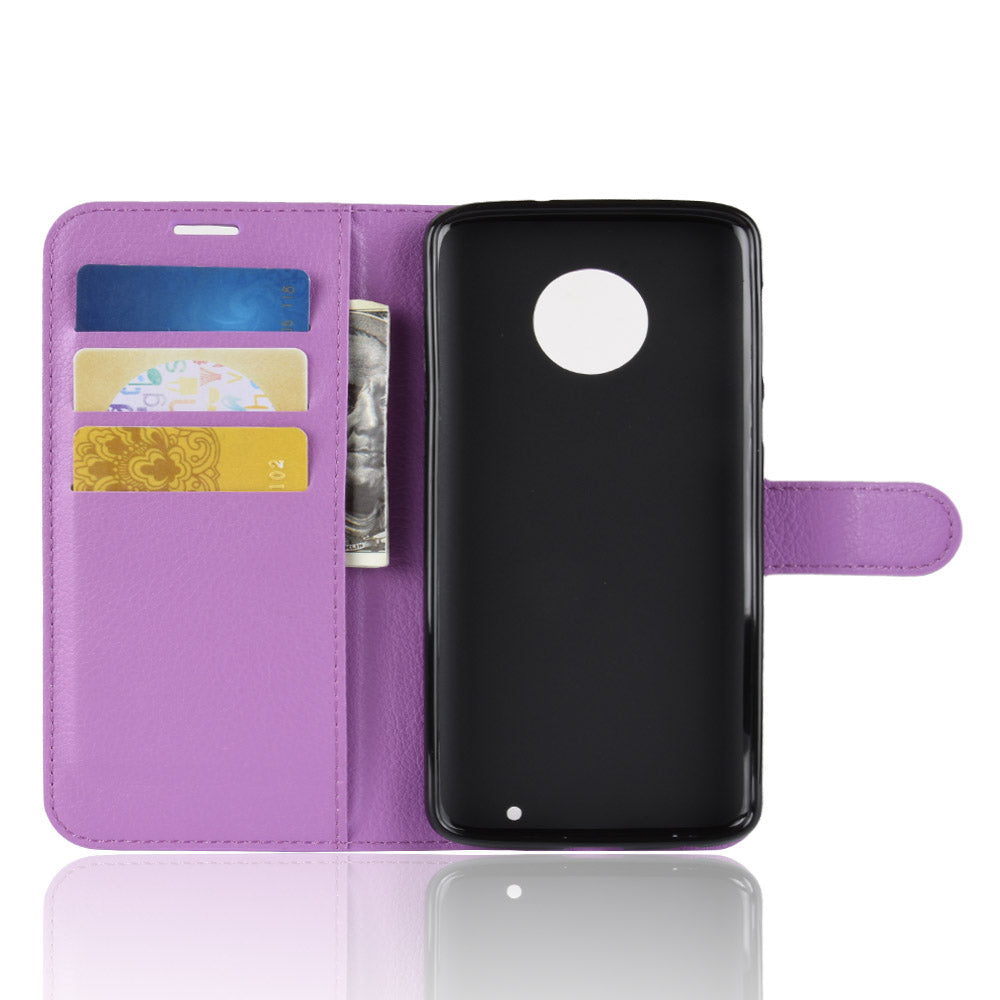 Moto G6 Plus Pu Wallet Case [Purple]