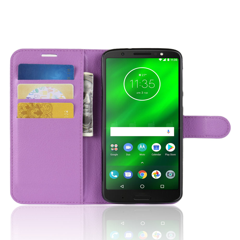 Moto G6 Plus Pu Wallet Case [Purple]