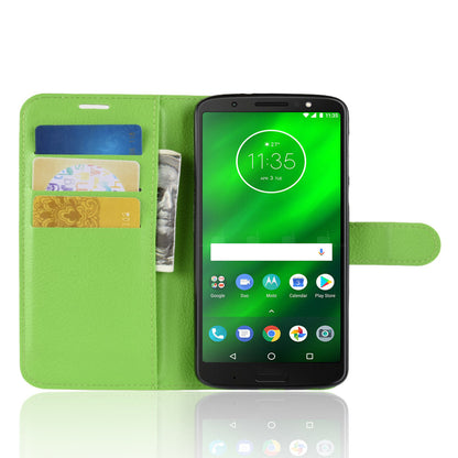 Moto G6 Plus Pu Wallet Case [Green]