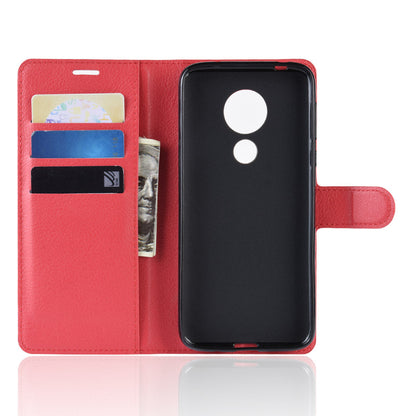 Moto G7 Power Pu Wallet Case [Red]