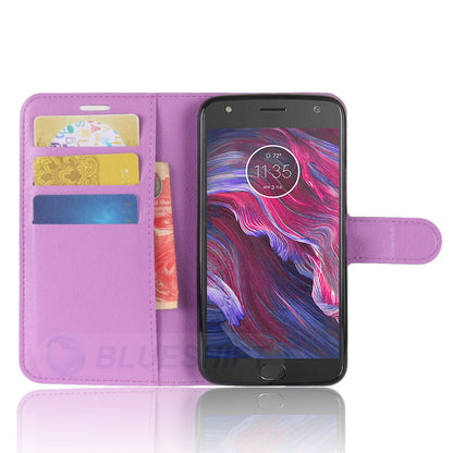 Moto X4 Pu Wallet Case [Purple]