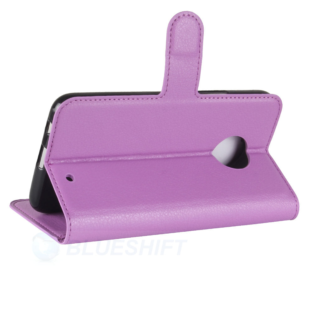 Moto X4 Pu Wallet Case [Purple]