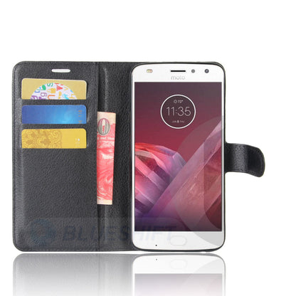 Moto Z2 Play Pu Wallet Case [Black]