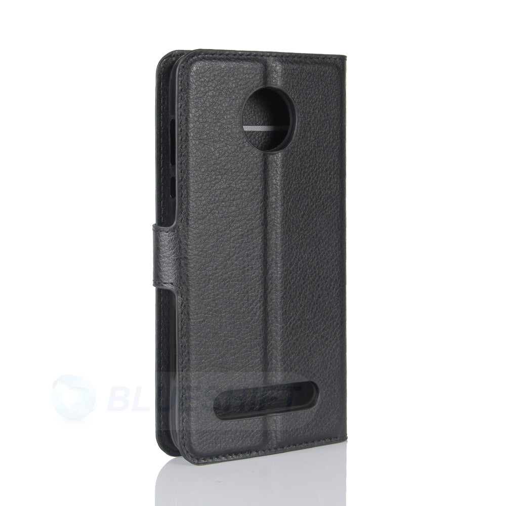 Moto Z2 Play Pu Wallet Case [Black]