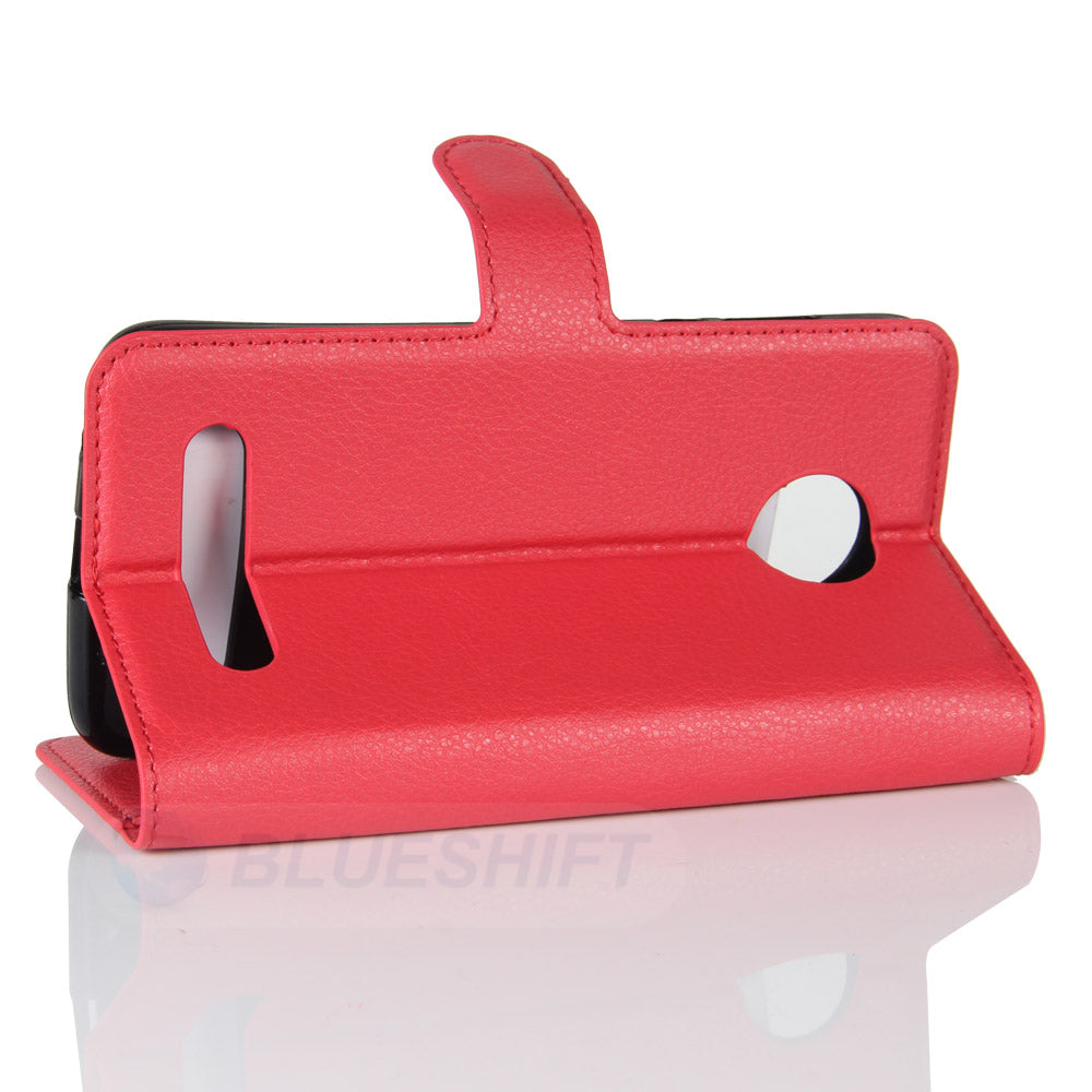 Moto Z2 Play Pu Wallet Case [Red]