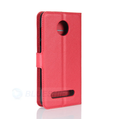 Moto Z2 Play Pu Wallet Case [Red]