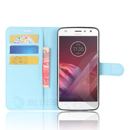 Moto Z2 Play Pu Wallet Case [Lightblue]