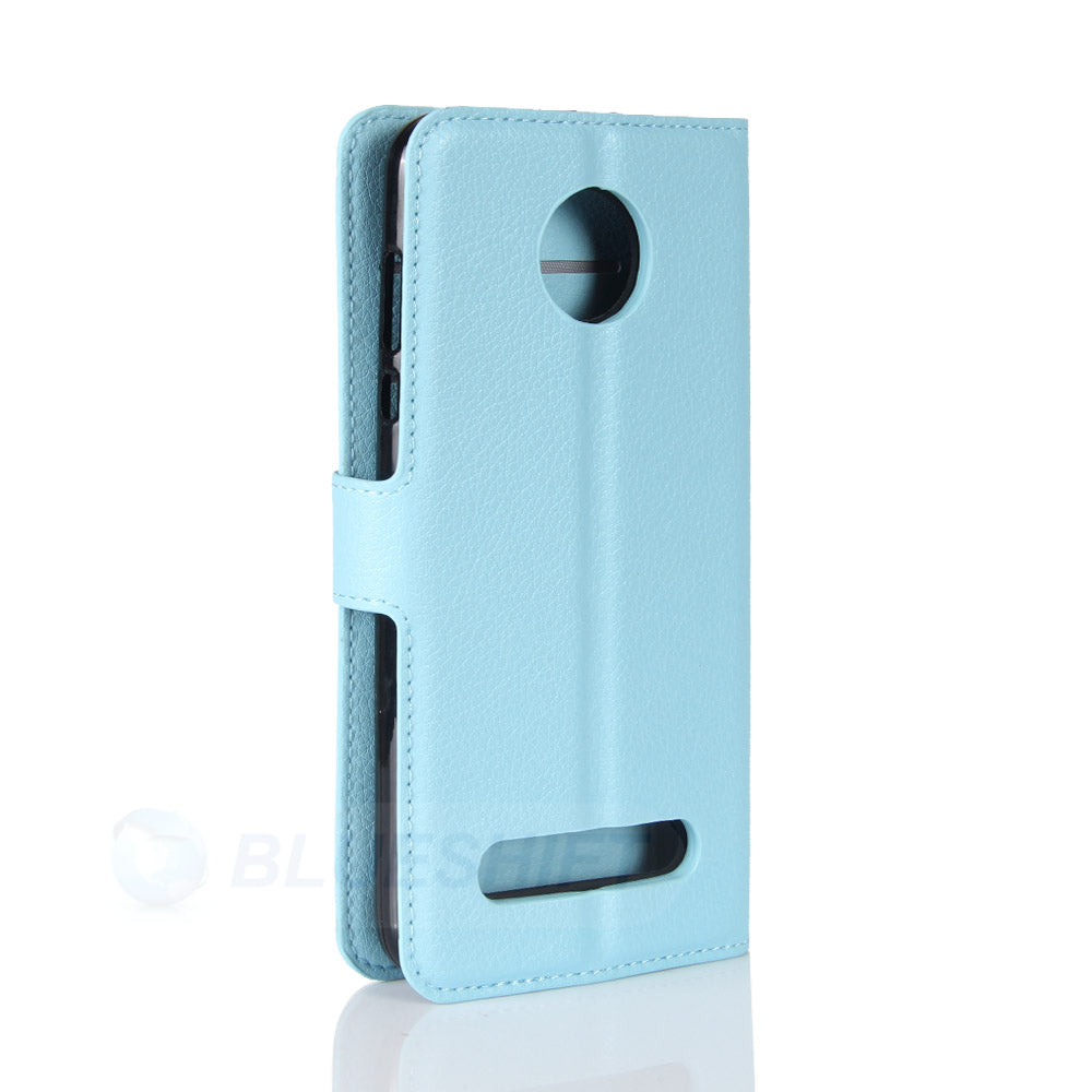 Moto Z2 Play Pu Wallet Case [Lightblue]