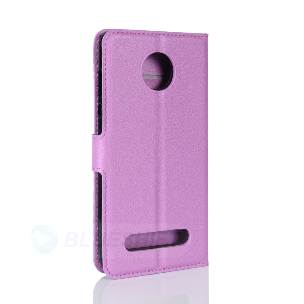 Moto Z2 Play Pu Wallet Case [Purple]