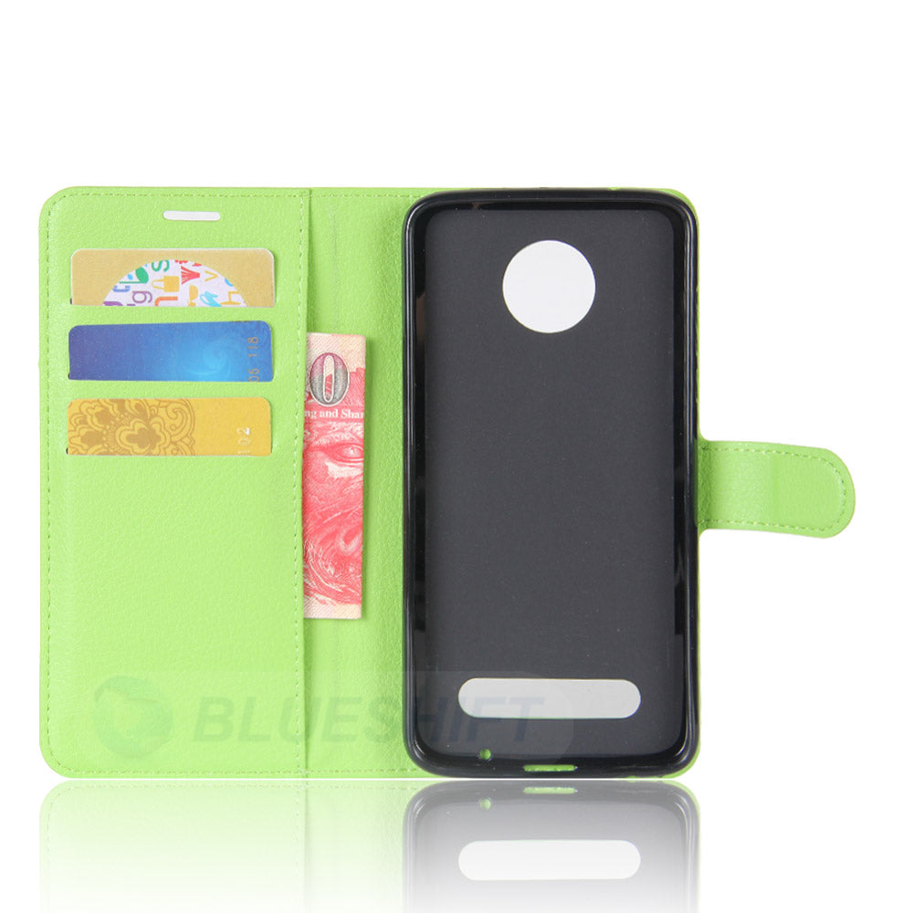 Moto Z2 Play Pu Wallet Case [Green]