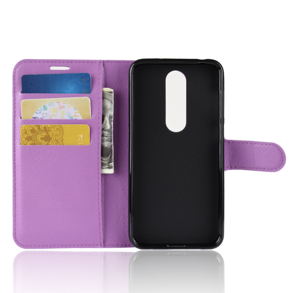 Nokia 6.1 Plus (X6) Pu Wallet Case [Purple]