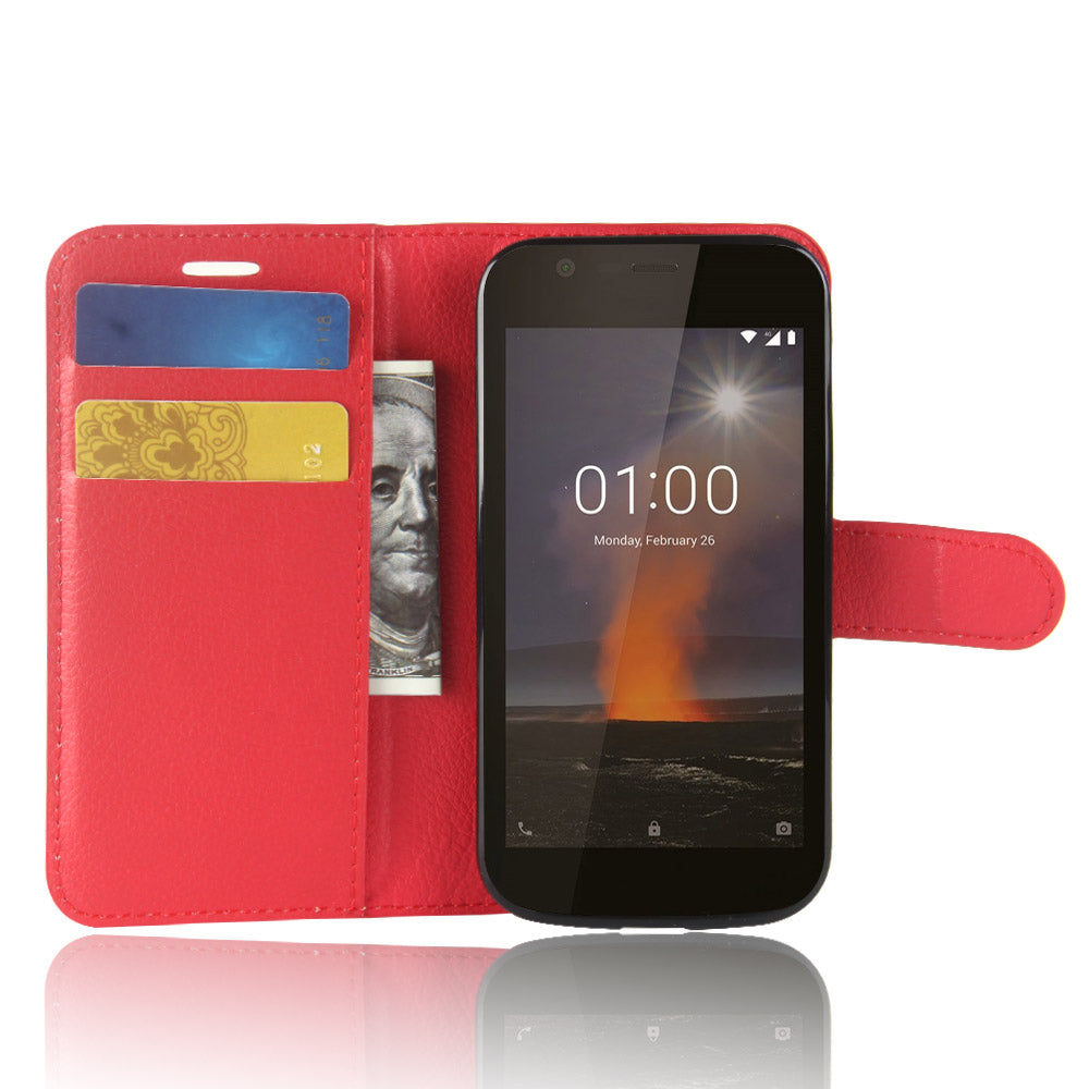 Nokia 1 Pu Wallet Case [Red]