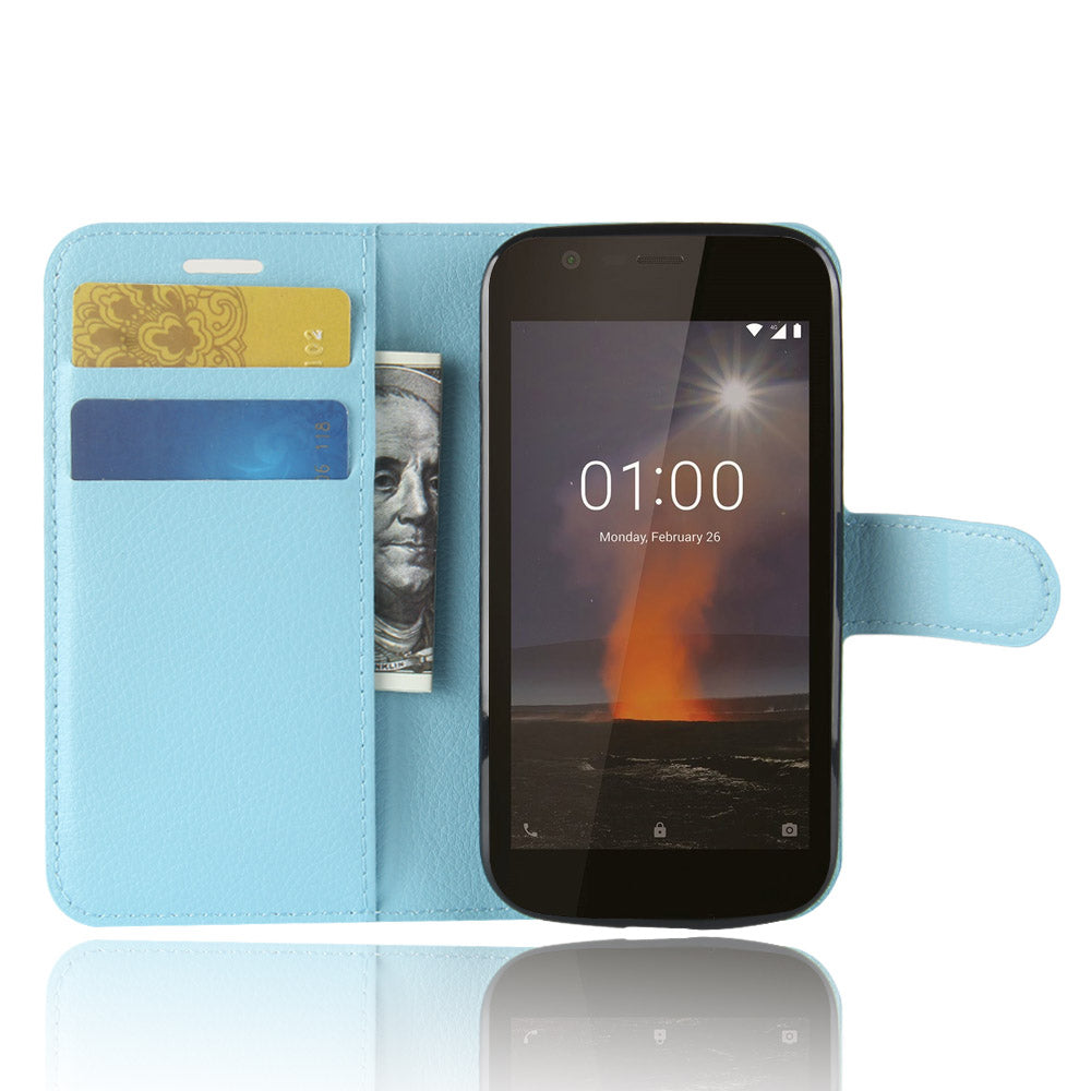 Nokia 1 Pu Wallet Case [Lightblue]
