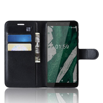 Nokia 1 Plus Pu Wallet Case [Black]