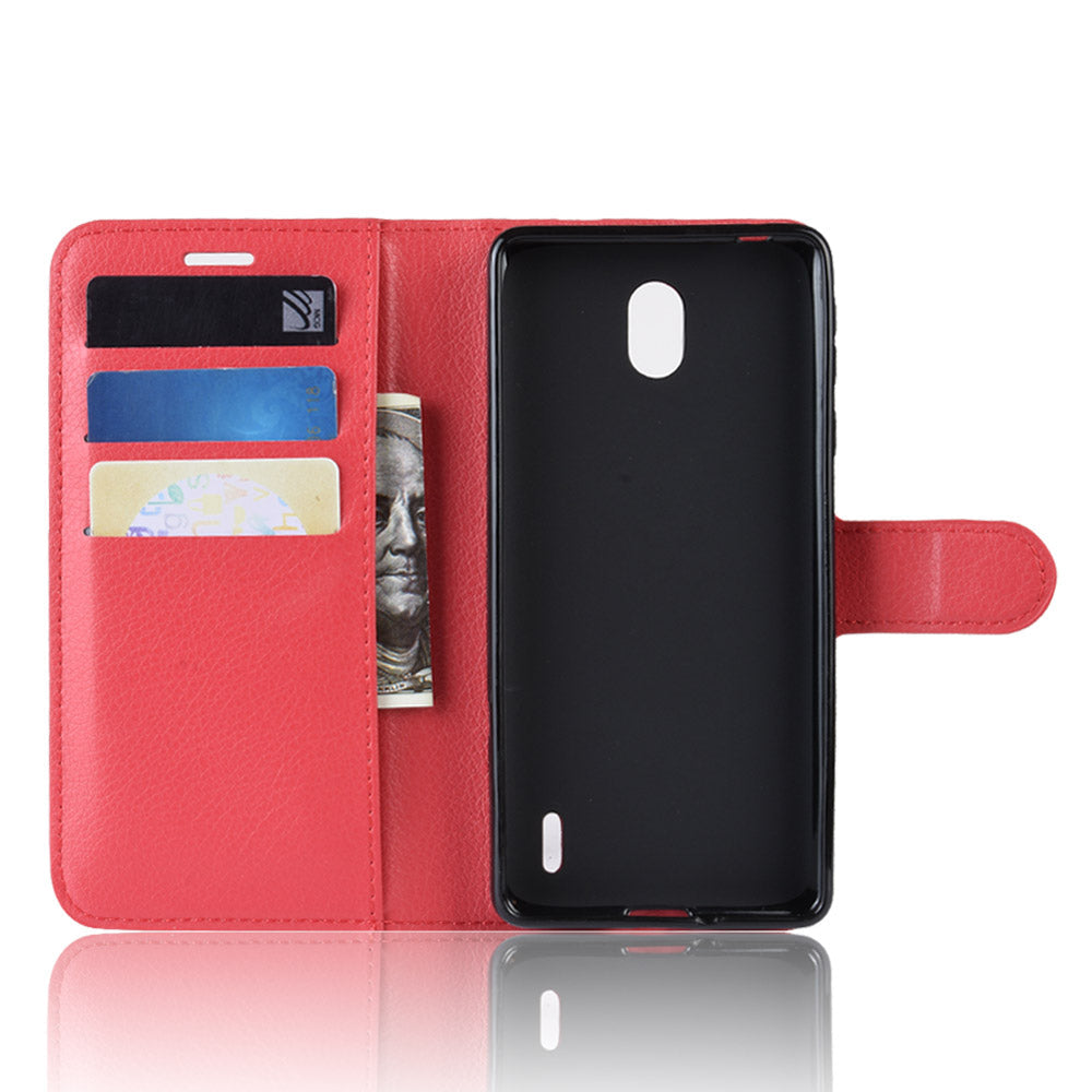 Nokia 1 Plus Pu Wallet Case [Red]