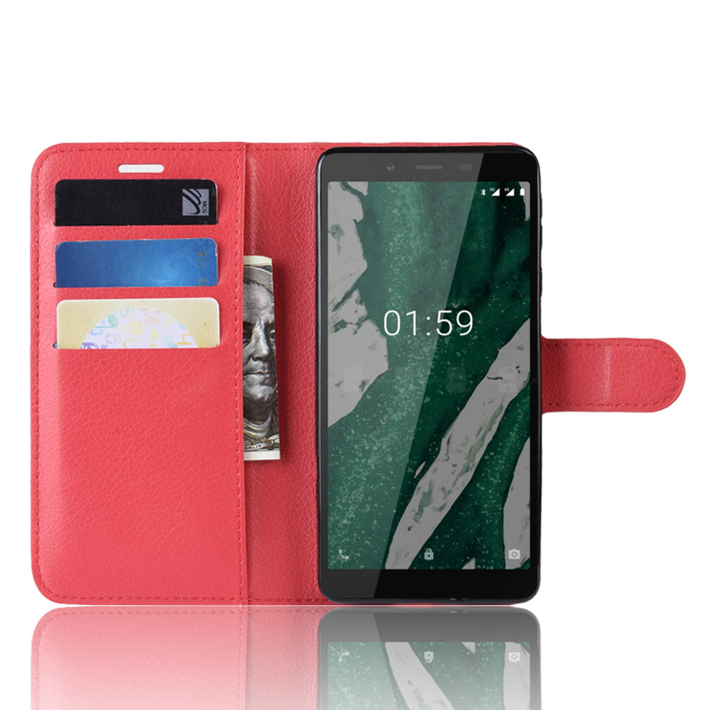 Nokia 1 Plus Pu Wallet Case [Red]