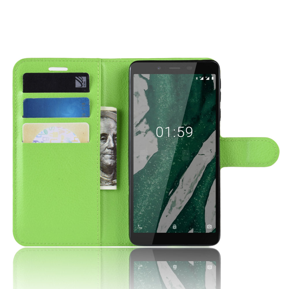 Nokia 1 Plus Pu Wallet Case [Green]