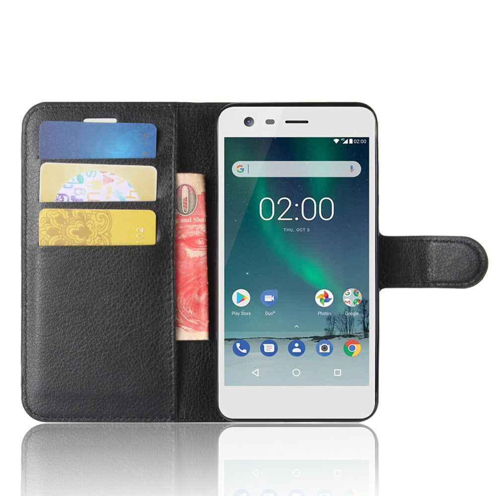 Nokia 2 Pu Wallet Case [Black]